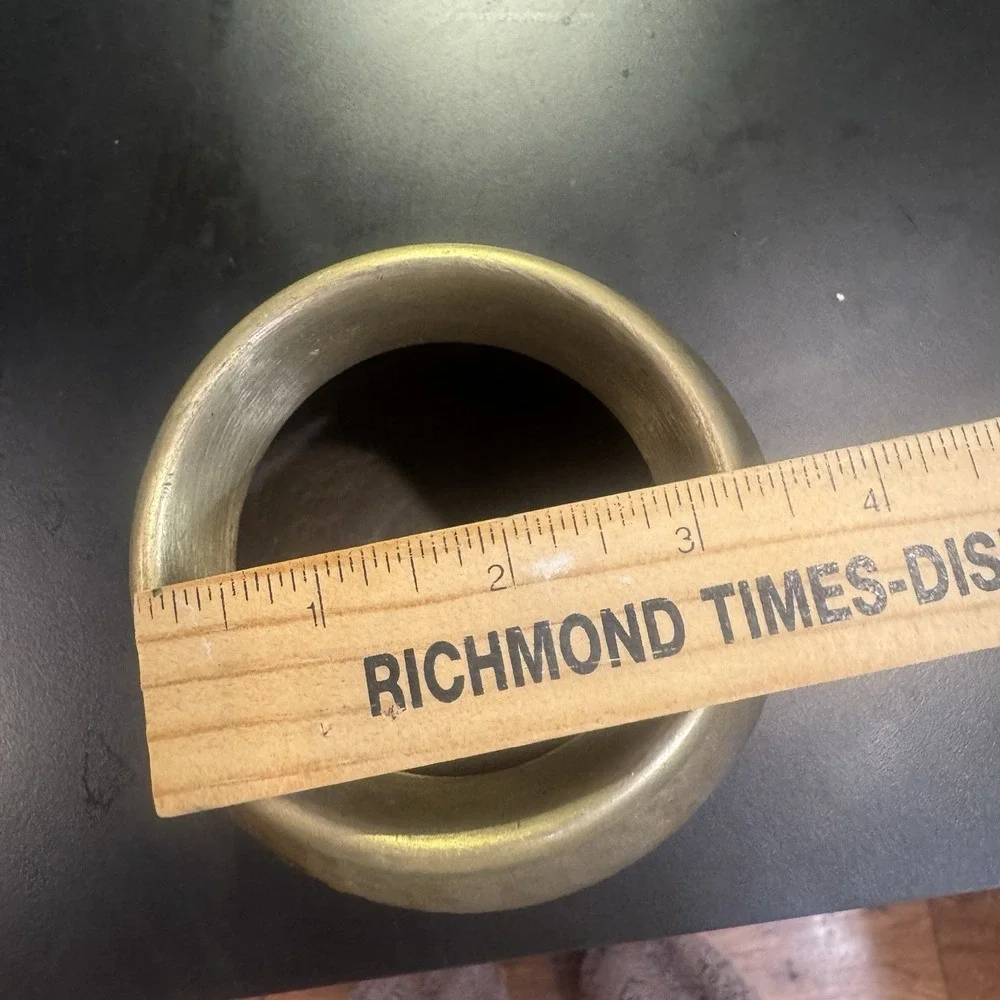 Hammered Brass Sphere Vase Pot 5‎ Inch MCM Mid Century Modern